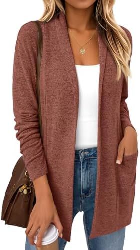 Cardigan for Women Lightweight Cardigans Fall Fashion Outfits, Rust