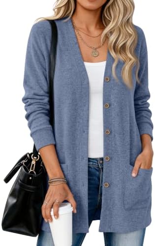 Lightweight Long Cardigan for Women Fall Outfits, Blue