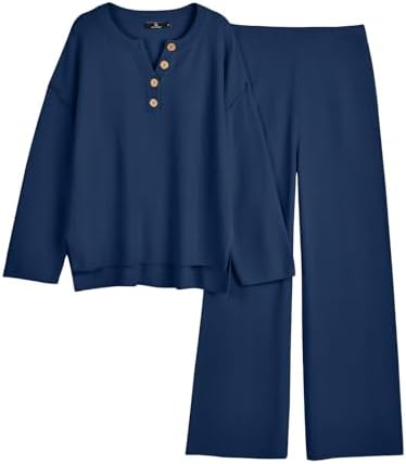 Lounge Sets Womens Two 2 Piece Matching, Dark Blue