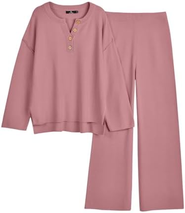 Lounge Sets Womens Two 2 Piece Matching, Dark Pink