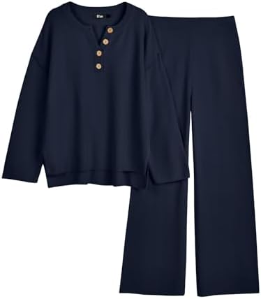 Lounge Sets Womens Two 2 Piece Matching, Navy Blue