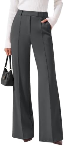 Women Flare Dress Work Pants Business Casual Bootcut Fall Trouser, Dark Grey