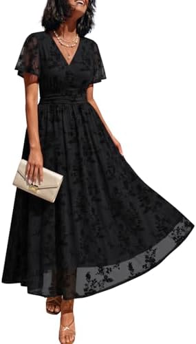 Women Wrap Maxi Cocktail Formal, Black