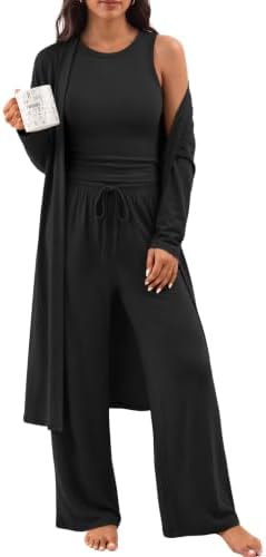 Womens 3 Piece Lounge Sets for Airport Travel Outfit, Black