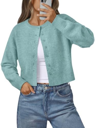 Womens Lightweight Cardigan Fall Cute Sweaters, Aqua