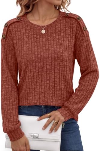 Women's Long Sleeve Tops, Caramel