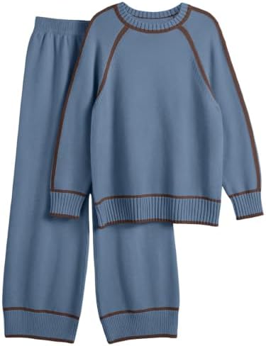 Womens Lounge Set Two 2 Piece, Dusty Blue
