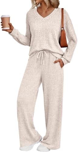Women's Lounge Sets Travel Airport Matching Fall Outfits, Apricot