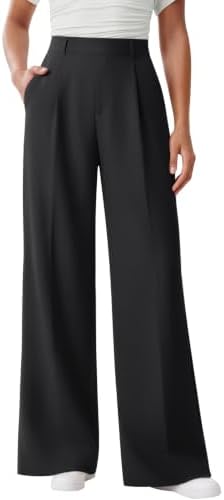 Womens Wide Leg Dress Work Pants Business Casual, Black
